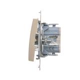 Simon 54 Łącznik schodowy z podświetleniem LED 10A 250V szybkozłączka złoty mat DW6L.01/44 KONTAKT
