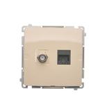 Simon Basic Gniazdo antenowe typu ''F'' + RJ45 kat.6 beż BMAFRJ45.01/12 KONTAKT