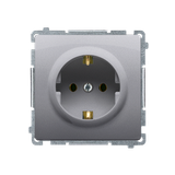 Simon Basic Gniazdo wtyczkowe z uziemieniem Schuko 16A 250V zaciski śrubowe stal inox BMGSZ1.01/21 BMGSz1.01/21 KONTAKT