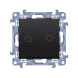 Simon 10 Przycisk roletowy 10A z. śrub. czarny
