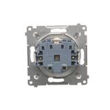 Simon 54 Gniazdo Schuko z przesłonami 16A z. śrub. antybakteryjny biały