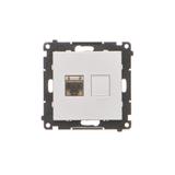 Simon 55 Gniazdo komputerowe pojedyncze RJ45 kategoria 6 ekranowane z przesłoną przeciwkurzową Aluminium mat T61E.01/143 KONTAKT