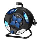 Przedłużacz bębnowy, 4 gniazda 2P+Z, kabel PVC H07RN-F 3x2,5mm2, długość 40m, termik, przesłony toró