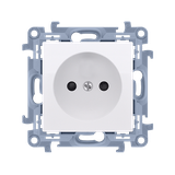 Simon 10 Gniazdo bez uziemienia pojedyncze 16A z. śrub. biały