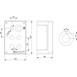 KASETA STEROWNICZA WIELOOTWOROWA PUSTA - 6 OTWORÓW