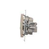 Simon 54 Gniazdo antenowe R-TV-SAT przelotowe złoty mat