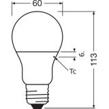 Lampa LED VALUE Classic A60 non-dim plastik 8,5W 865 E27