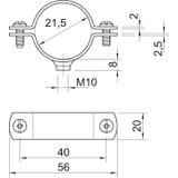 2900/W, ŚRUB.OBEJMA DYSTANS.1/2" M10