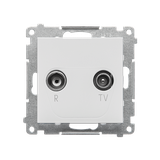 Simon 55 Gniazdo antenowe R-TV zakończeniowe 10dB do gniazd przelotowych 1x Wejście: 5÷862 MHz Jasno