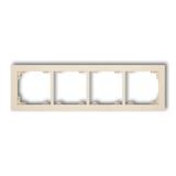 DECO Ramka uniwersalna poczwórna z tworzywa beżowa