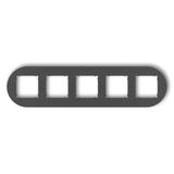 MINI Ramka uniwersalna pięciokrotna okrągła z tworzywa grafitowy