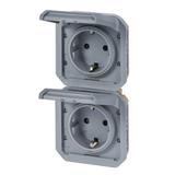 NOWE PLEXO - GNIAZDO SCHUKO 2X2P+Z PIONOWE MECHANIZM 16A-250V SZARE 069577L LEGRAND