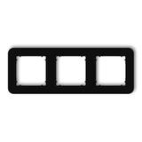 MINI Ramka uniwersalna potrójna zaokrąglona z tworzywa czarny mat