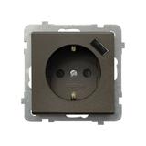 SONATA Gniazdo pojedyncze z uziemieniem schuko z przesłonami torów prądowych, z ładowarką USB - kolo