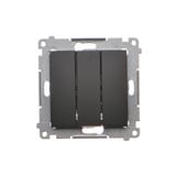 Simon 54 Łącznik potrójny 10A 250V szybkozłączka czarny DW31.01/49 KONTAKT