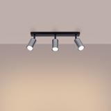 Plafon WINX 3 czarny/chrom