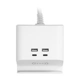 Listwa zasilająca nabiurkowa z ładowarką USB śrubowym zaciskiem mocującym i przewodem 1,5m 2x2P+Z OR