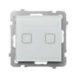 SONATA TOUCH Łącznik dotykowy dwugrupowy zwierny z podświetleniem BIAŁE SZKŁO SZRON