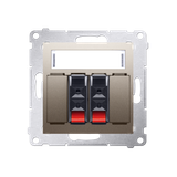 Simon 54 Gniazdo głośnikowe 2-krotne Przekrój przewodów dla wejścia i wyjścia 25 mm2 złoty mat