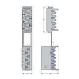 gniazdo 6-polowe 1,5 mm2 5 x L, 1 x PE szare /50szt./ WAGO