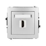 DECO Mechanizm gniazda pojedynczego HDMI 2.0 srebrny metalik