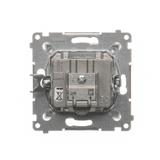 Simon 54 Gniazdo antenowe satelitarne podwójne SAT-SAT-RTV srebrny mat