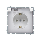 Simon Basic Gniazdo wtyczkowe Schuko do wersji IP44 16A 250V zaciski śrubowe biały. Klapka transparentna BMGSZ1B.01/11A KONTAKT