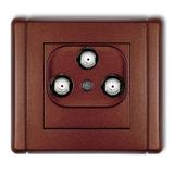 FLEXI Gniazdo multimedialne 3F DATA (UPC) brązowy metalik