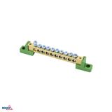 LISTWA ZACISKOWA NA IZOLATORACH PŁASKICH 8x12 10-TOROWA ZIELONA