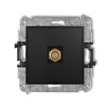 MINI Mechanizm gniazda antenowego pojedynczego typu F (SAT) pozłacany, bez pola opisowego czarny mat