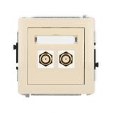 DECO Mechanizm gniazda antenowego podwójnego typu F (SAT) pozłacany beżowy