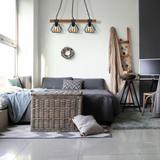 MILAGRO Lampa wisząca ULF BLACK/WOOD 3xE27