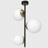 MILAGRO Lampa sufitowa SPARTA BLACK / GOLD 3xE14