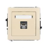 DECO Mechanizm gniazda komputerowego pojedynczego 1xRJ45, kat. 5e, ekranowany, 8-stykowy beżowy