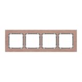 DECO Ramka uniwersalna poczwórna - aluminium szczotkowane (ramka: kolor miedziany; spód: grafitowy)