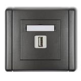 FLEXI Ładowarka USB pojedyncza USB A, 5W max., 5V, 1A grafitowy