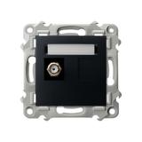 SZAFIR Gniazdo antenowe typu F pojedyncze - kolor czarny metalik