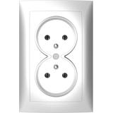 B.Kwadrat Gniazdo podwójne z uziemieniem kompletne, alu