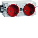 tehalit.WA Gniazdo SCHUKO 2-krotne 45st. WAGO C-profil czerwony GS20103020 HAGER