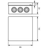 VP-03 Puszka n/t 86x86x40mm IP55 12-wl klik Z-sł. brąZ-003-02 61.114 OPATÓWEK