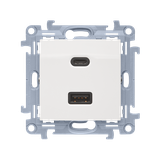 SIMON 10 Ładowarka USB C+A (moduł), 30 W, 230V; biały