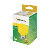 LED KULKA E-27 230V 1W YELLOW  PCV SPECTRUM+
