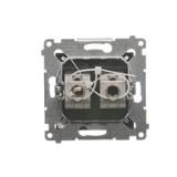 Simon 54 Gniazdo komputerowe podwójne RJ45 kategoria 6 ekranowane z przesłoną przeciwkurzową brąz ma