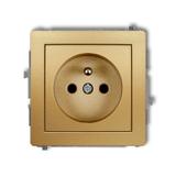 DECO Mechanizm gniazda pojedynczego z uziemieniem 2P+Z (przesłony torów prądowych) złoty