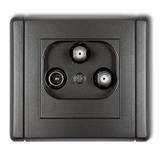 FLEXI Gniazdo abonenckie 2 wyjścia SAT + TV grafitowy