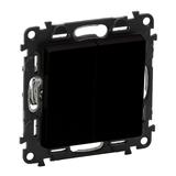 VALENA LIFE - PRZYCISK PODWÓJNY PRZEŁĄCZY NO/NC CZARNY