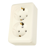 Prima gniazdo podwójne schuko beż WDE001148 Schneider