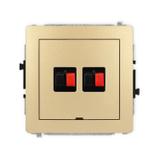 DECO Mechanizm gniazda głośnikowego podwójnego, bez pola opisowego złoty