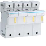 Rozłącznik bezpiecznikowy cylindryczny 4P 22x58mm LR704 HAGER