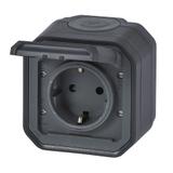 NOWE PLEXO - GN. SCHUKO 2P+Z ZACISKI ŚRUB KOMPLET NATYNKOWY 16A-250V ANTRACYT 069783L LEGRAND